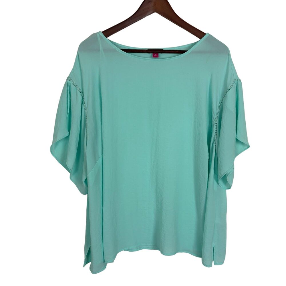 Vince Camuto Light Green Short Sleeve Blouse Top Women’s 2X